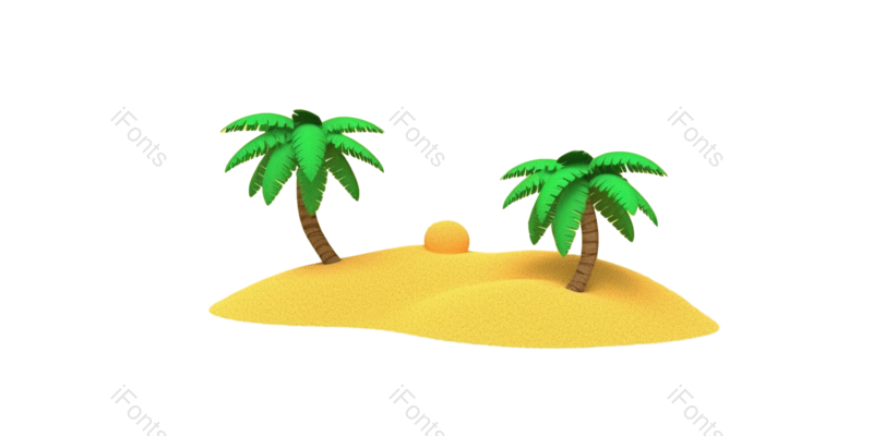 元素图片,夏天元素,椰子树PNG,3D免抠素材